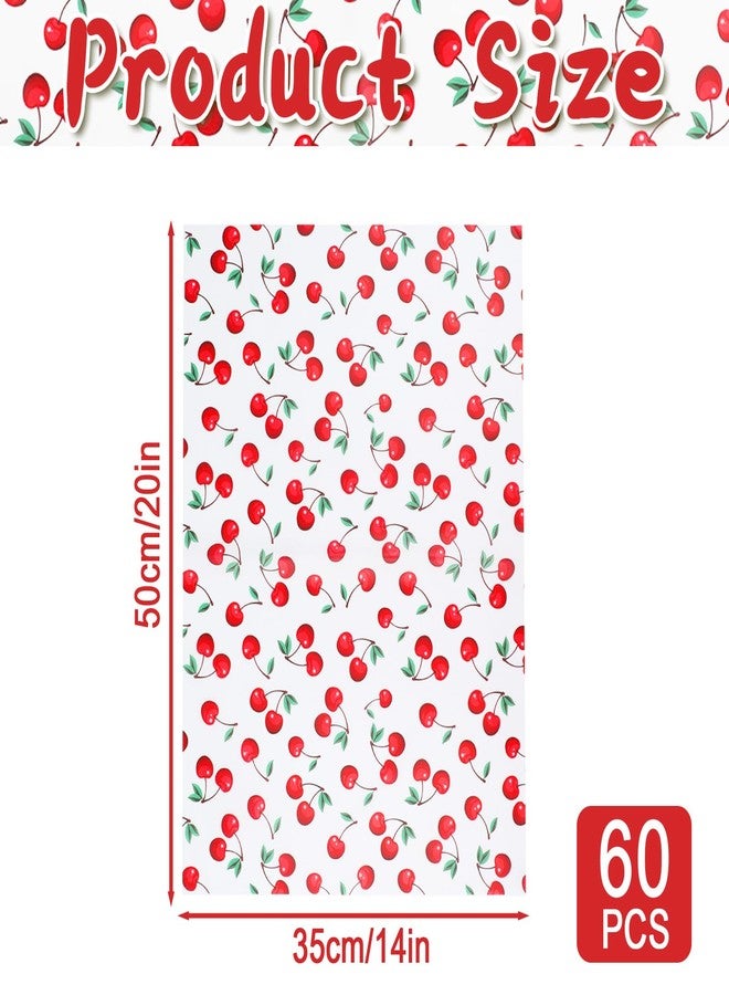 Ethanberg 60 Sheets Gift Wrapping Tissue Paper Bulk, Cherry Fruit Print Tissue Paper for Gift Bags, Decorative Art Papers for DIY Crafts Wedding Birthday Baby Showers Holiday Party Decor, 20x14 Inches - Image 2